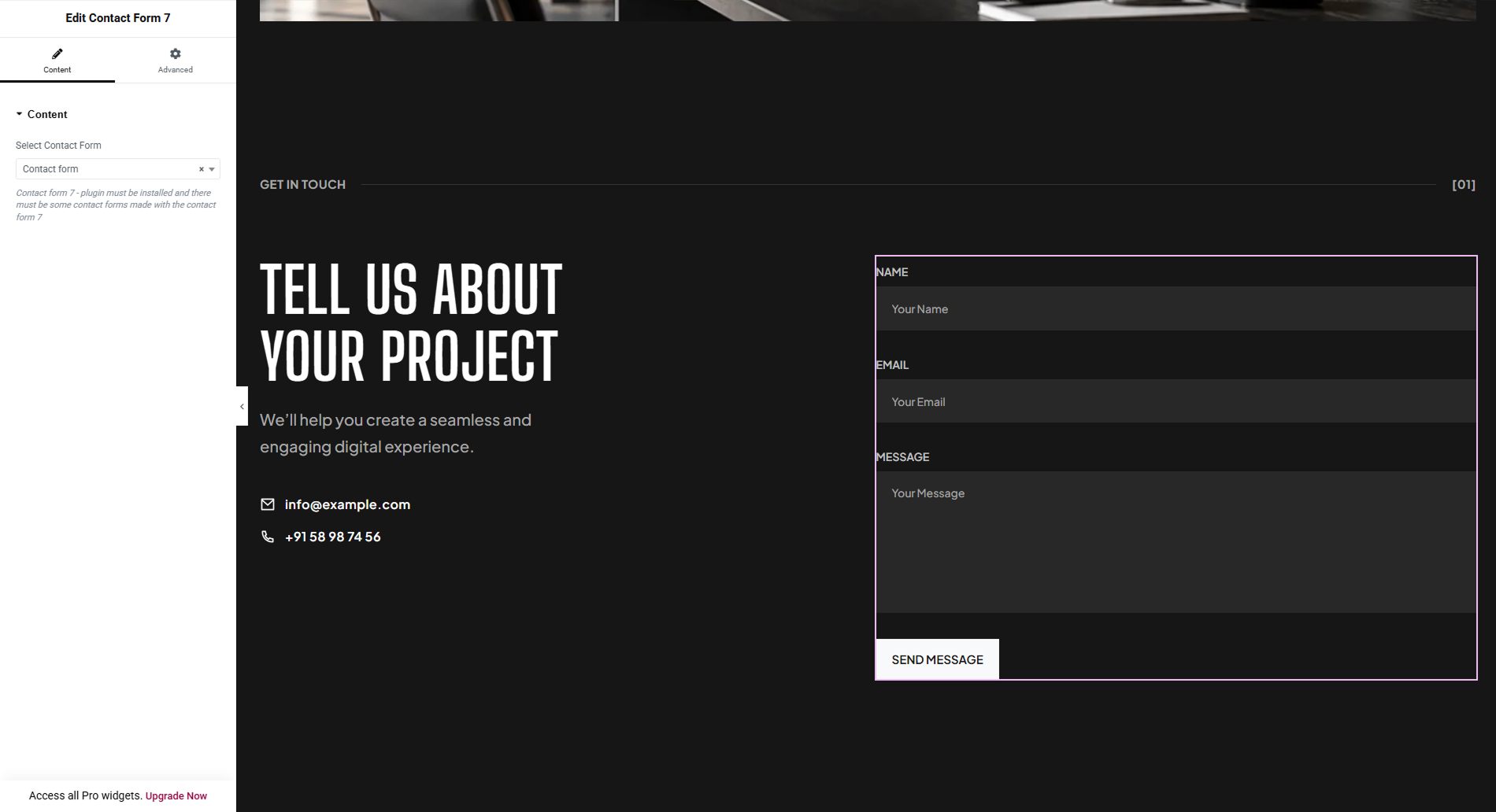 Contact Form Selection